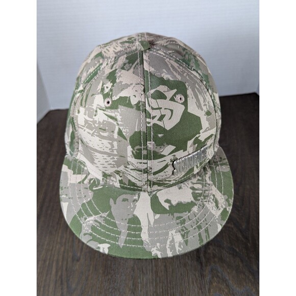 VTG SCARFACE Movie Scene Camo Print Fitted Cap Hat XL Green Tan Camouflage - Picture 3 of 15